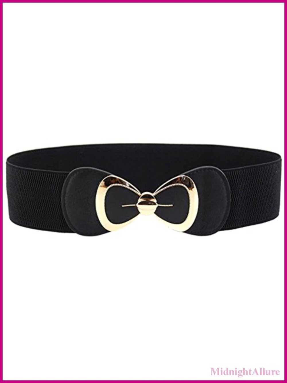 Women's Elegant PU Bowknot Stretch Wide Belt Dress Waistbelt